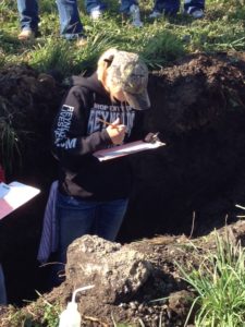 Junior Marissa Neusch is working hard at soil judging!