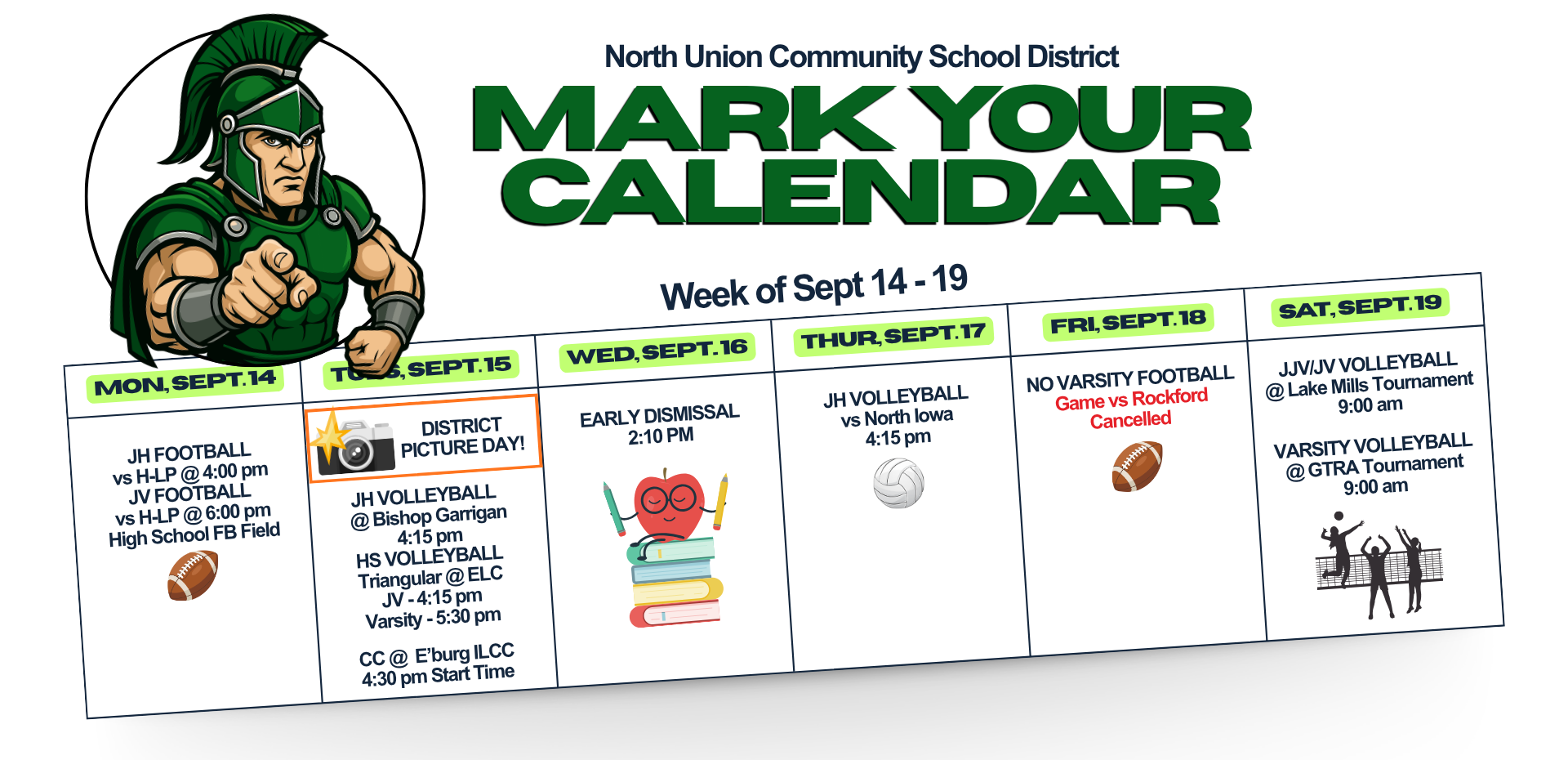 Mark your calendar - Website weekly 5
