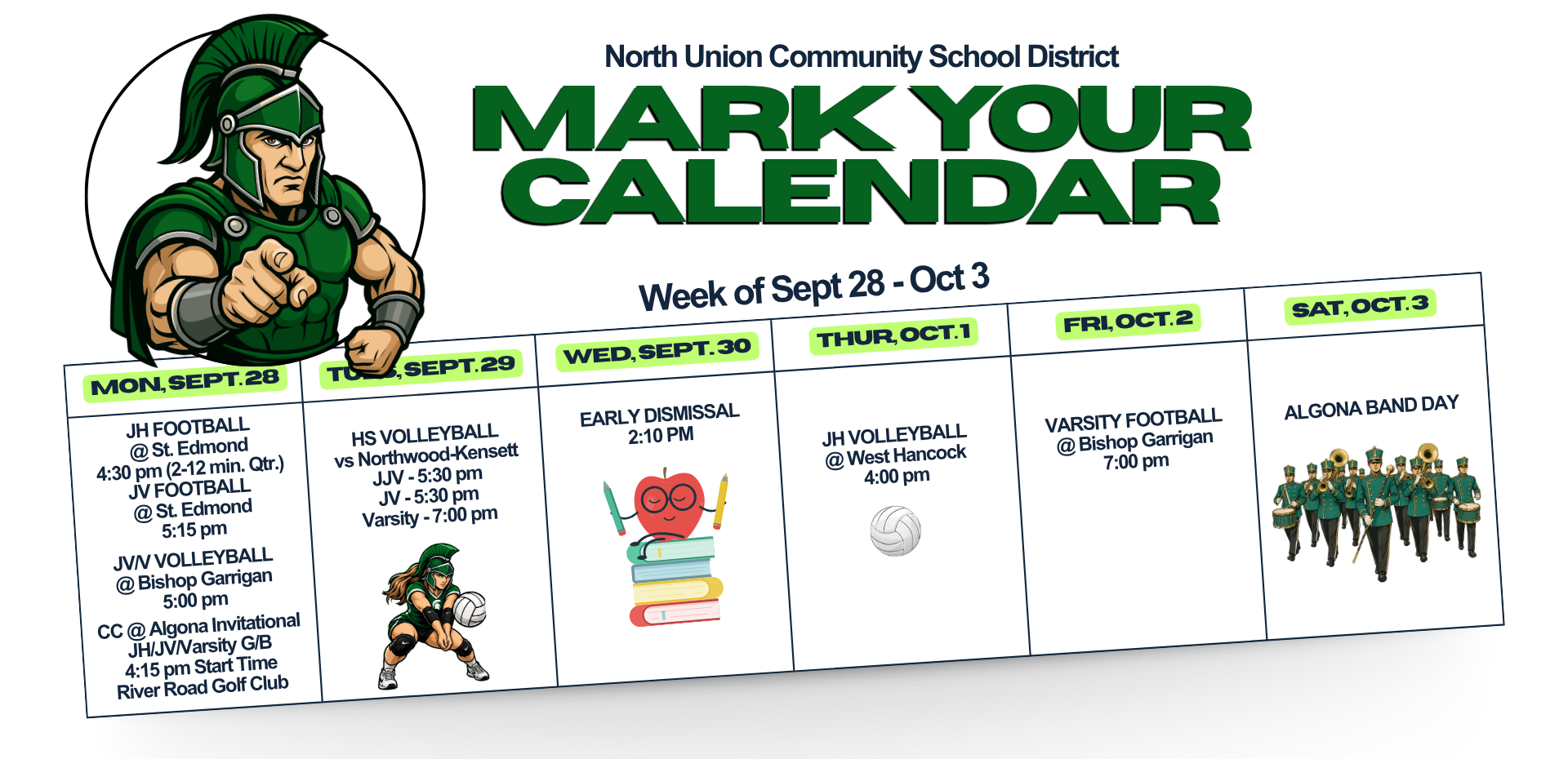 Mark your calendar - Website weekly 7